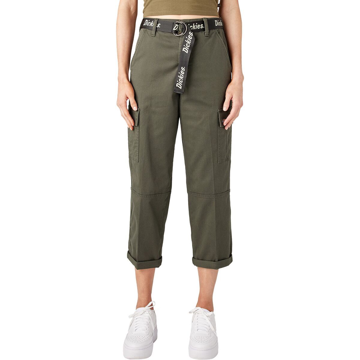 Dickies Relaxed Fit Cropped Cargo Pant - Women's Olive Green, 32/Reg