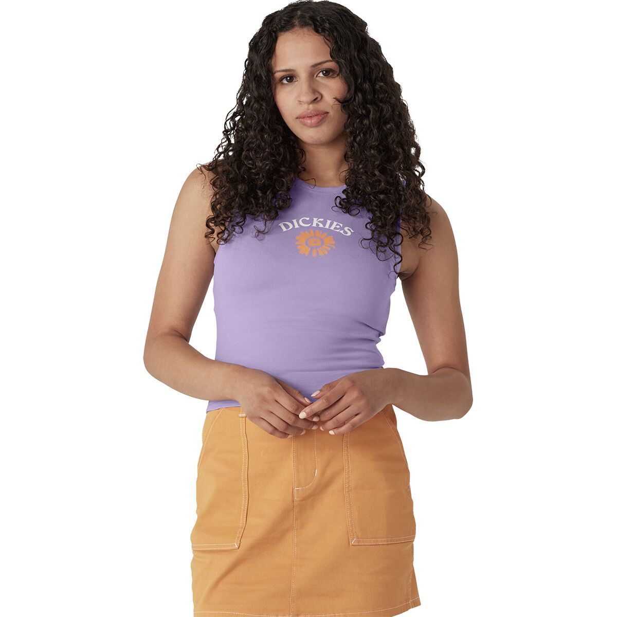 Dickies Fitted Racer Back Graphic Tank Top - Women's Purple Rose, XS