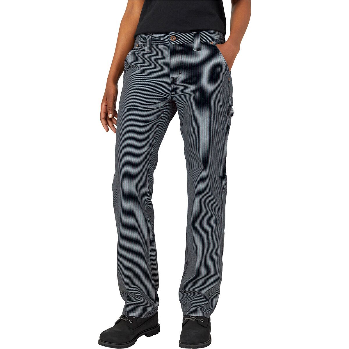 Dickies Hickory Stripe Carpenter Pant Straight - Women's Rinsed Hickory Stripe, 8/Reg
