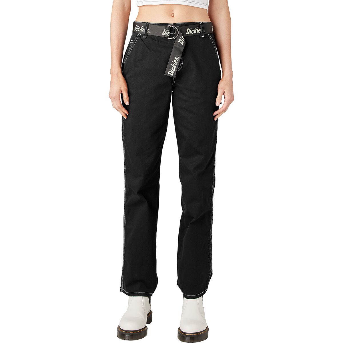 Image of Dickies High Waisted Carpenter Pant + Belt - Women's Black, 29/Reg