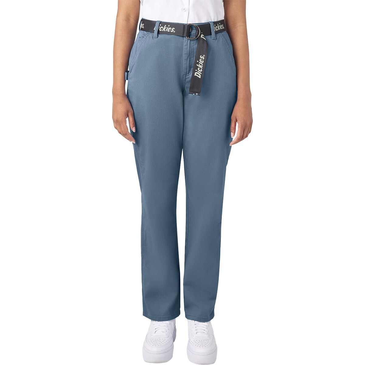 Image of Dickies High Waisted Carpenter Pant + Belt - Women's Coronet Blue, 27/Reg