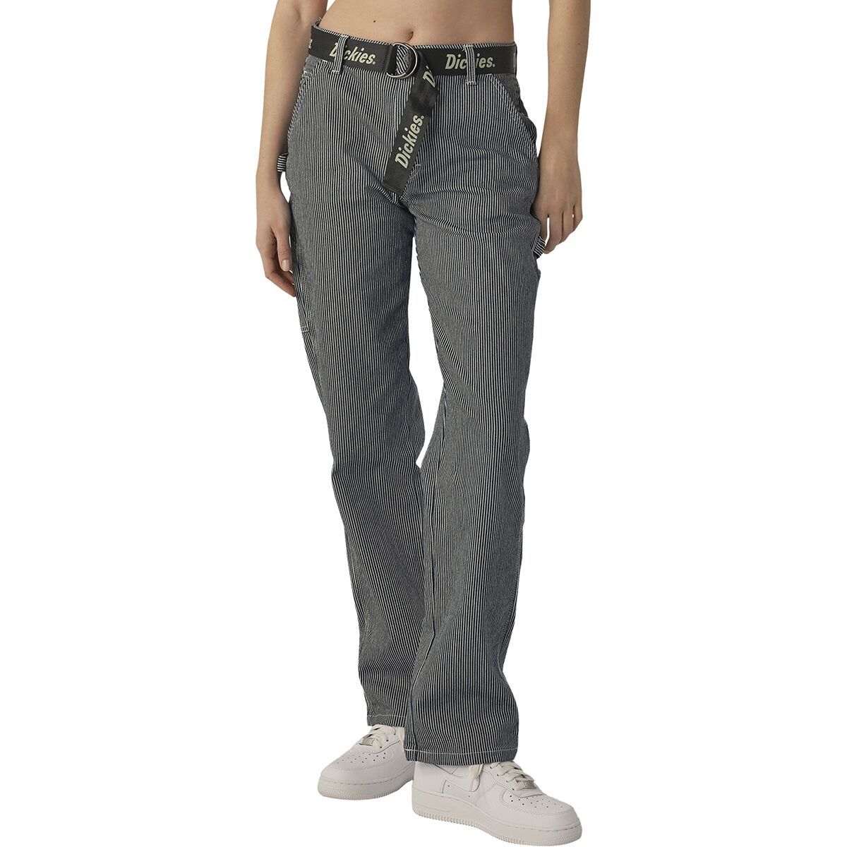 Dickies High Waisted Carpenter Pant + Belt - Women's Hickory Stripe, 25/Reg