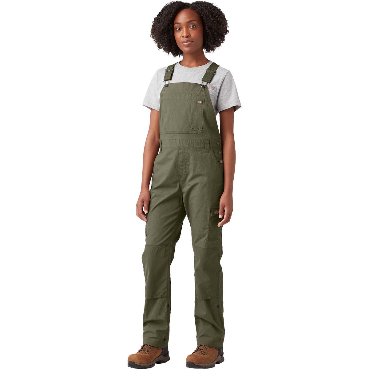 Dickies Cooling Ripstop Bib Overall - Women's Rinsed Military Green, L