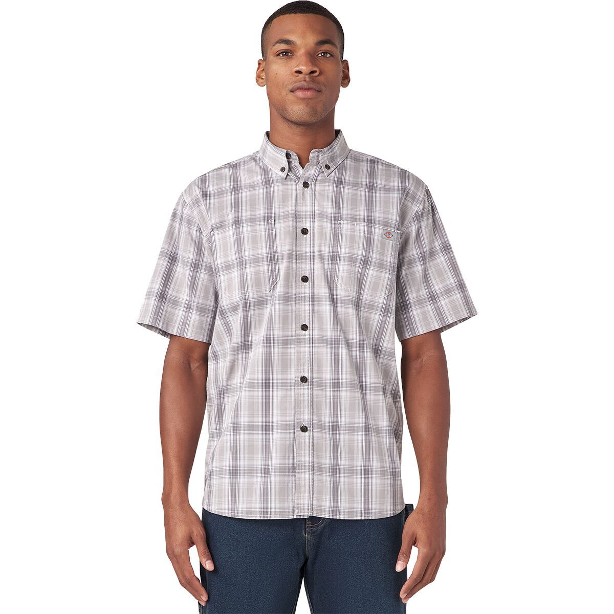 Dickies Flex Plaid Short-Sleeve Shirt - Men's Alloy Plaid, XXL