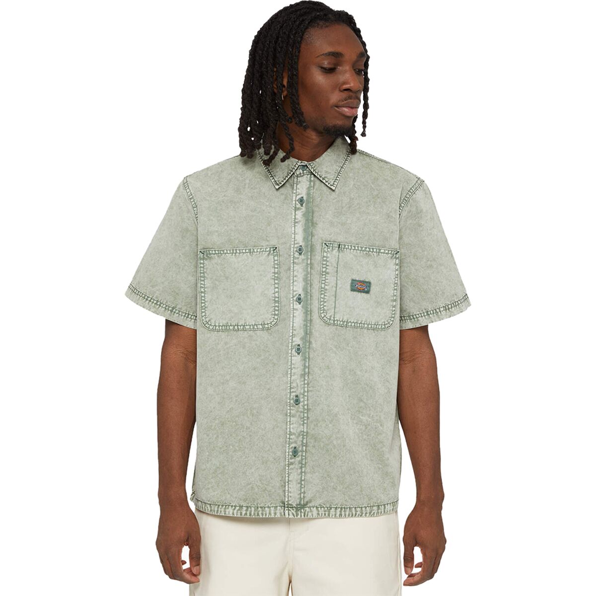 Dickies Dickies Newington Short-Sleeve Shirt - Men's Overdyed W/Acid Wash Dark Fore, M