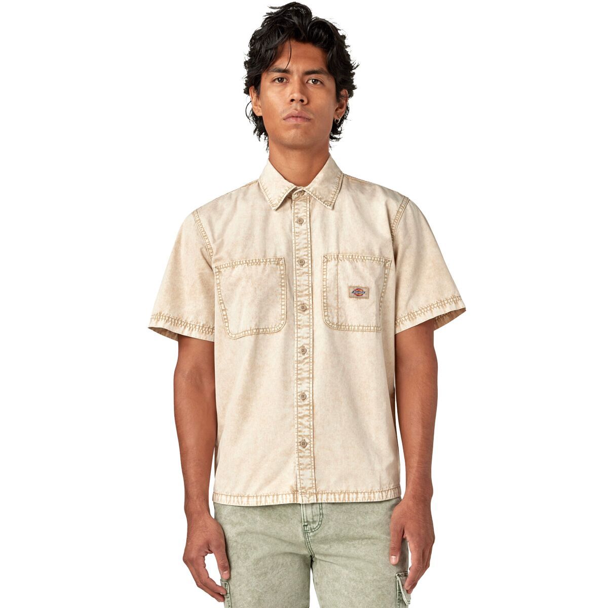 Dickies Newington Short-Sleeve Shirt - Men's Overdyed W/Acid Was Sandstone, L