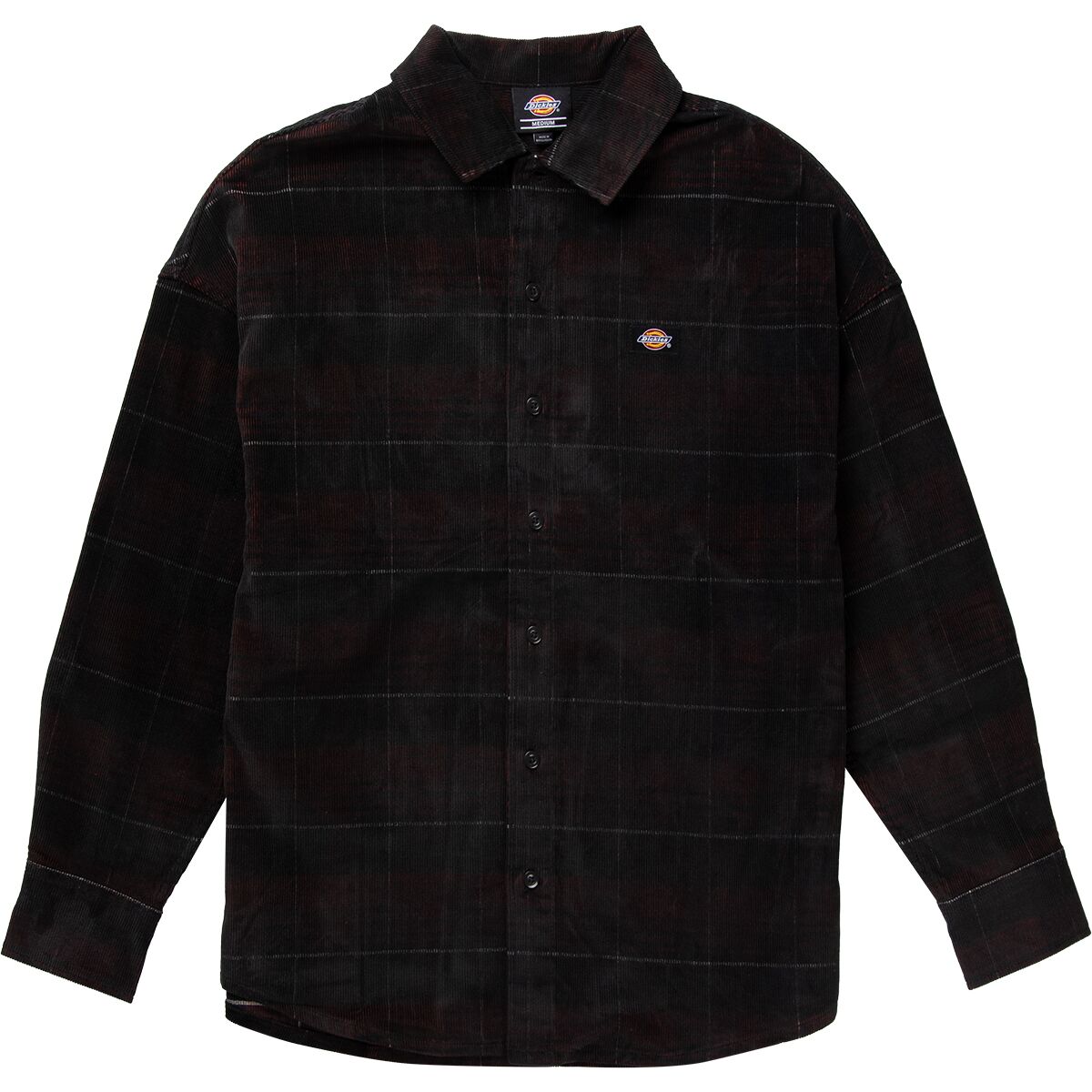 Image of Dickies Alma Plaid Long-Sleeve Shirt - Women's Corduroy Check Dark Base, M