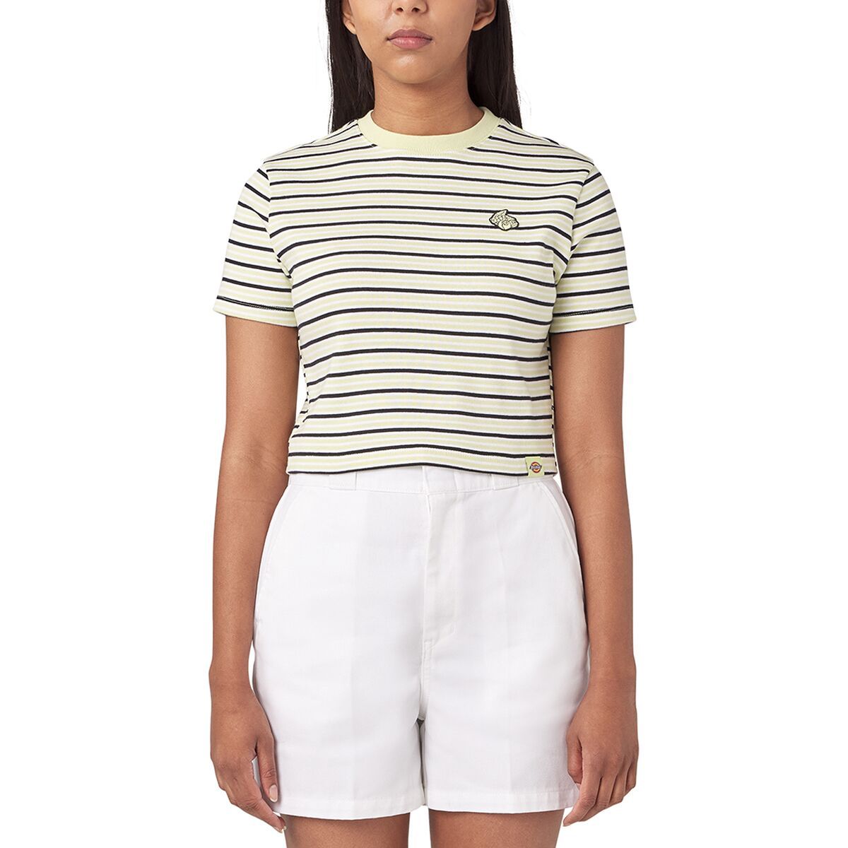 Image of Dickies Altona Stripe T-Shirt - Women's Green Garden Baby Stripe, XS