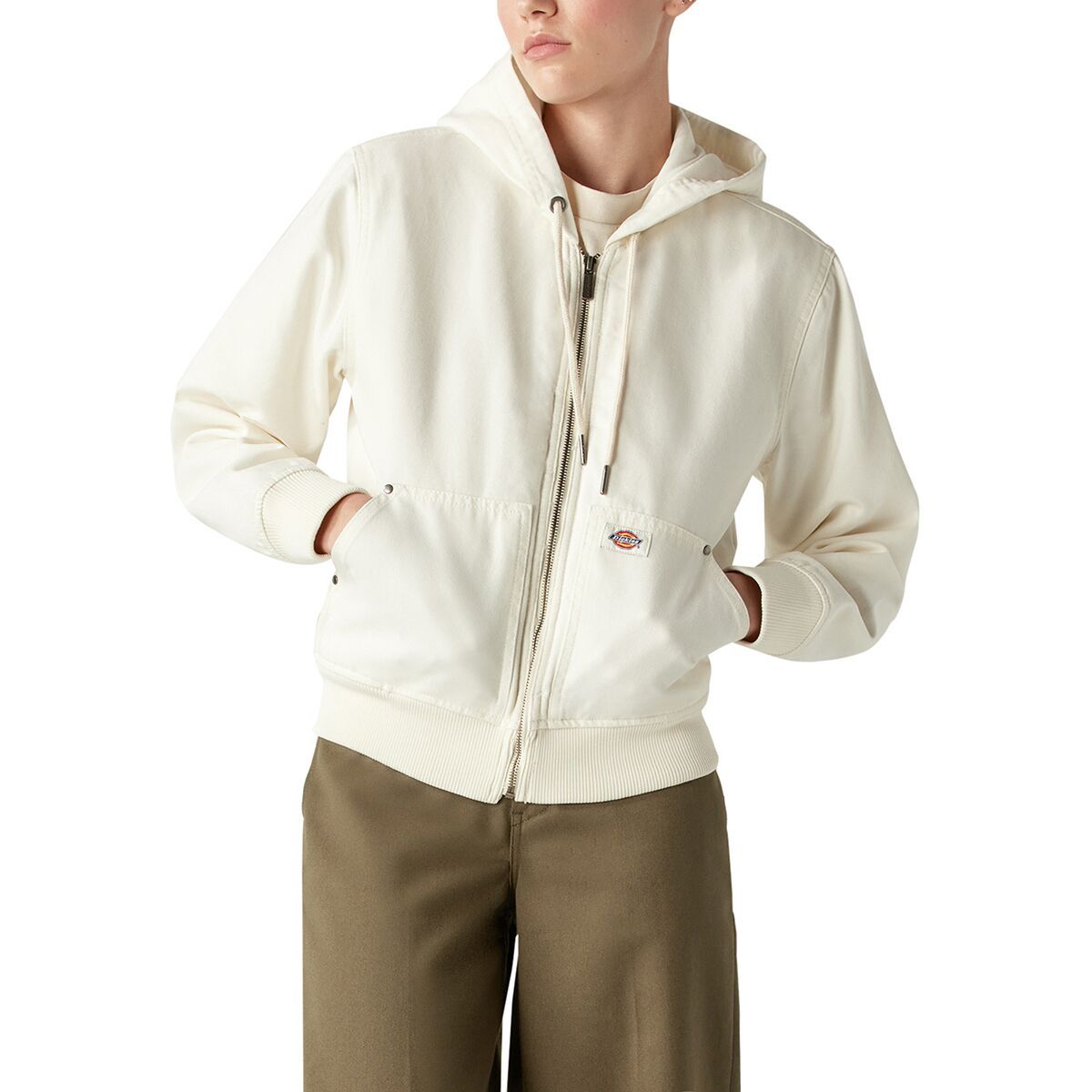 Image of Dickies Duck Canvas Textured Fleece Lined Jacket - Women's Stonewashed Cloud, L