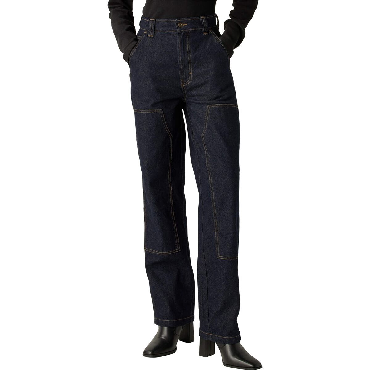 Image of Dickies Madison Double Knee Pant - Women's Rinsed Indigo Blue, 25
