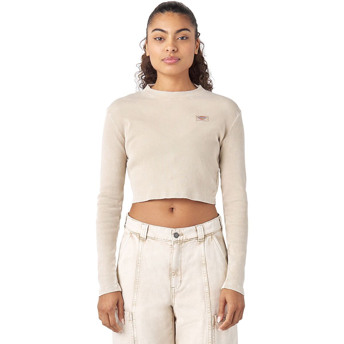Image of Dickies Newington Long-Sleeve T-Shirt - Women's Overdyed W/Acid Was Sandstone, XL