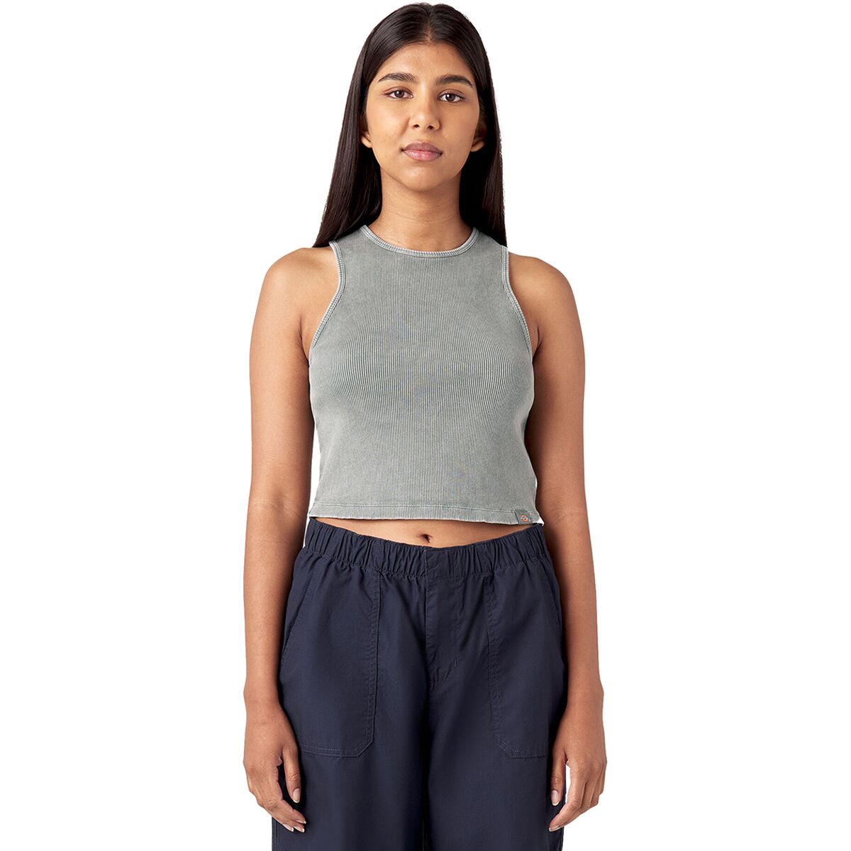 Image of Dickies Newington Tank Top - Women's Overdyed W/Acid Wash Dark Fore, M
