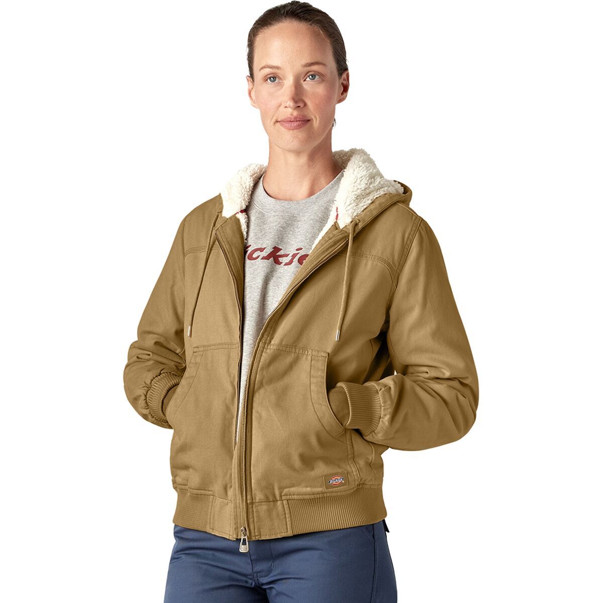 Image of Dickies Sherpa Duck Bomber - Women's Rinsed Nubuck, L
