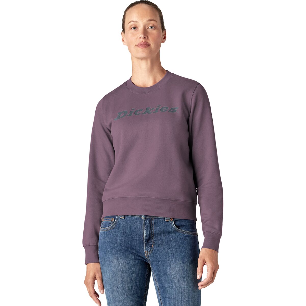 Image of Dickies Heavyweight Wordmark Crew Fleece - Women's Grapeade, XS