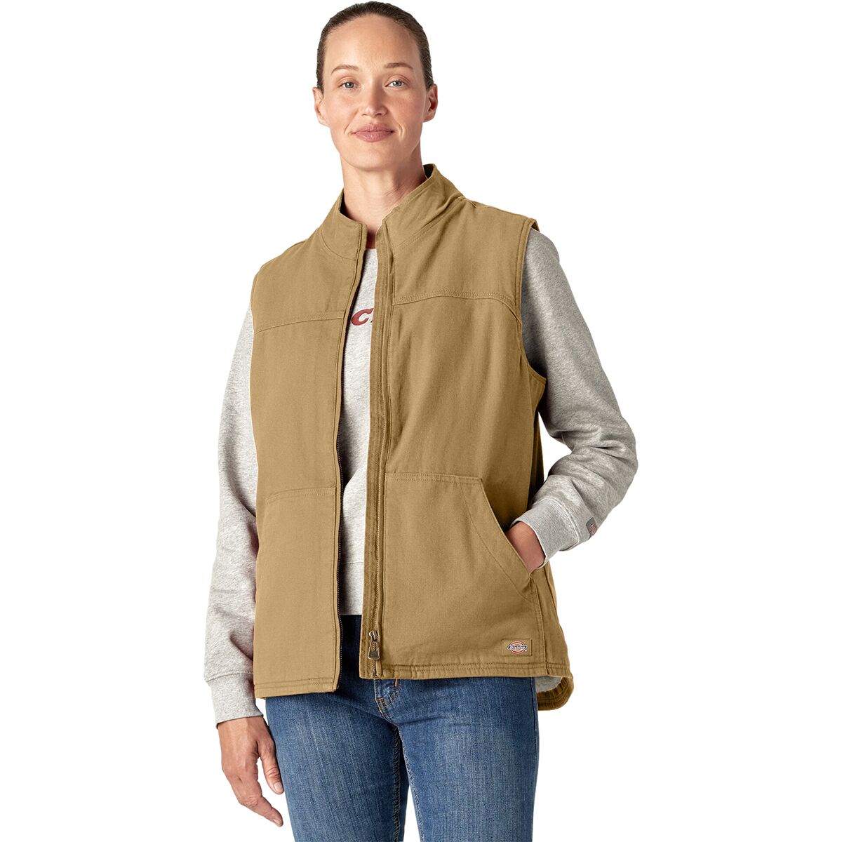Image of Dickies Sherpa Duck Vest - Women's Rinsed Nubuck, S