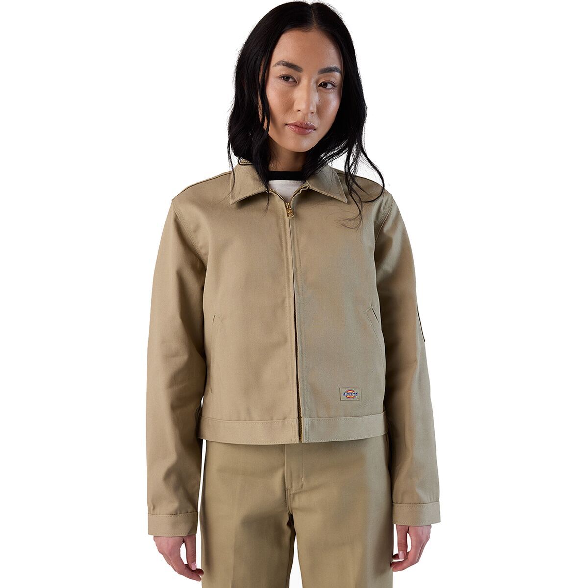 Image of Dickies Unlined Cropped Eisenhower Jacket - Women's Khaki, XL