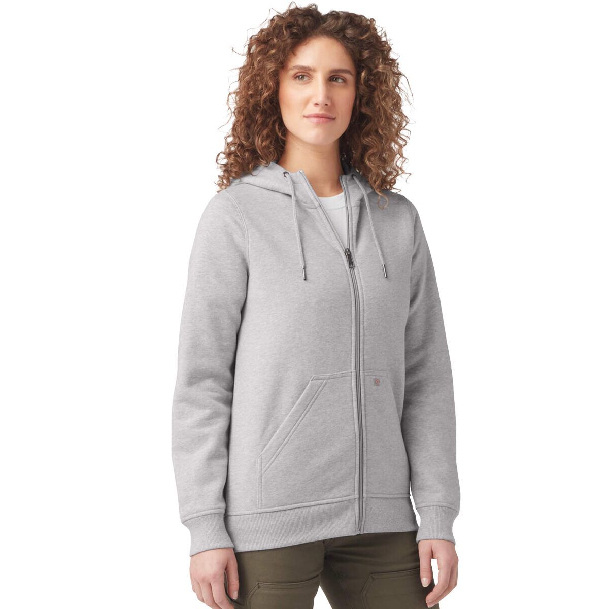 Image of Dickies Heavyweight Full-Zip Hoodie - Women's Heather Gray, XL