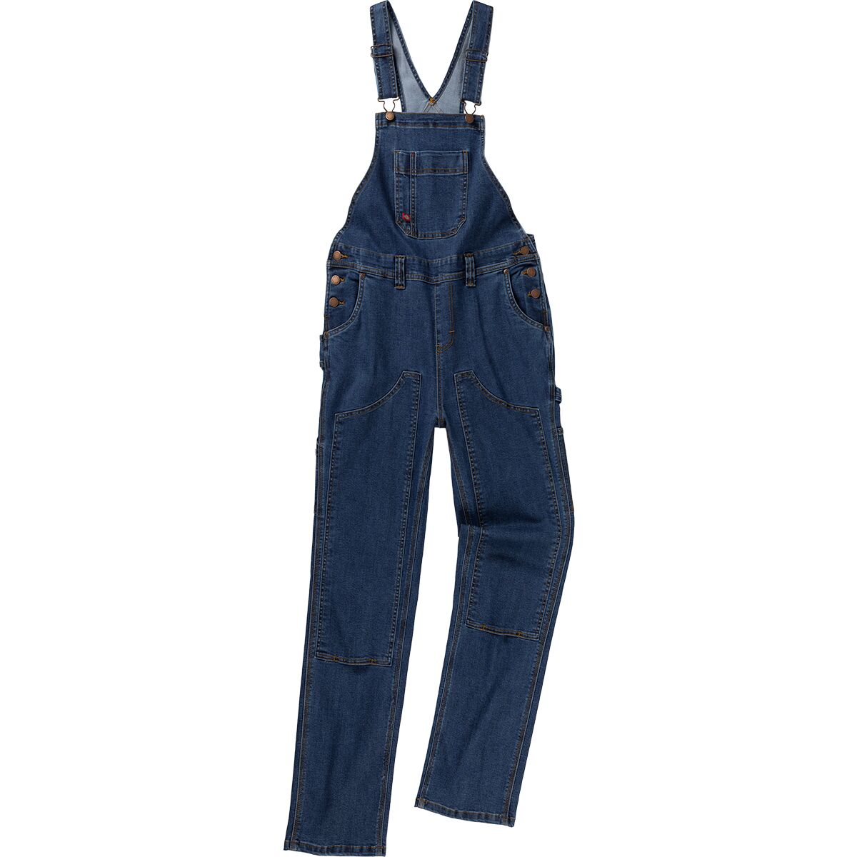Image of Dickies Double Front Denim Bib Overalls - Women's Dark Stone Wash, S