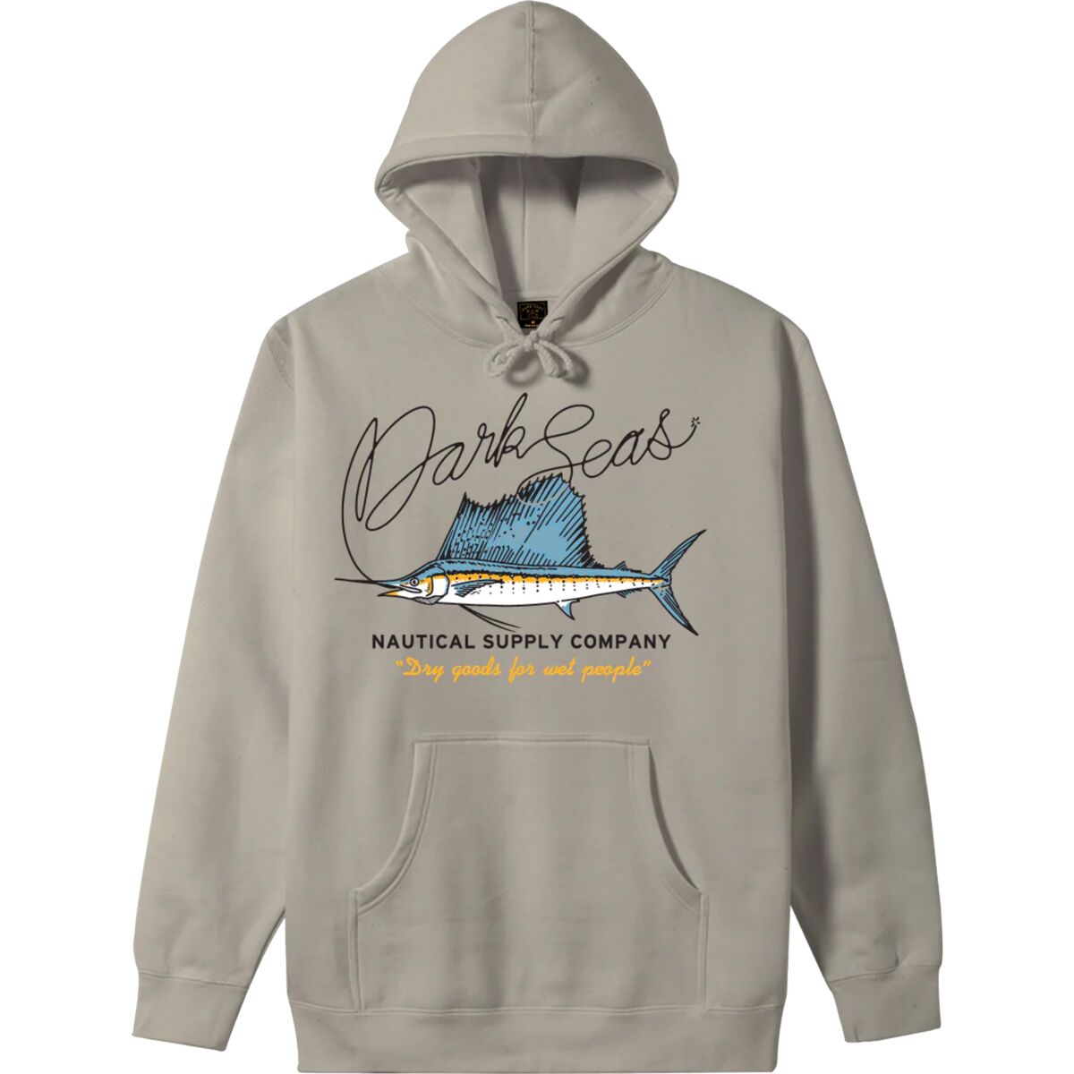 Dark Seas Dark Seas Thin Line Fleece Hoodie - Men's Cement, M