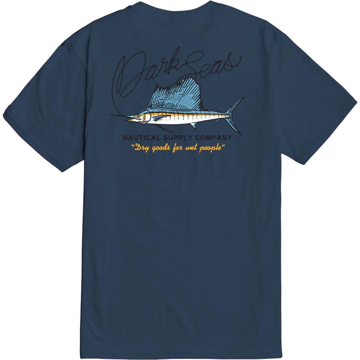 Dark Seas Thin Line T-Shirt - Men's Blue, S