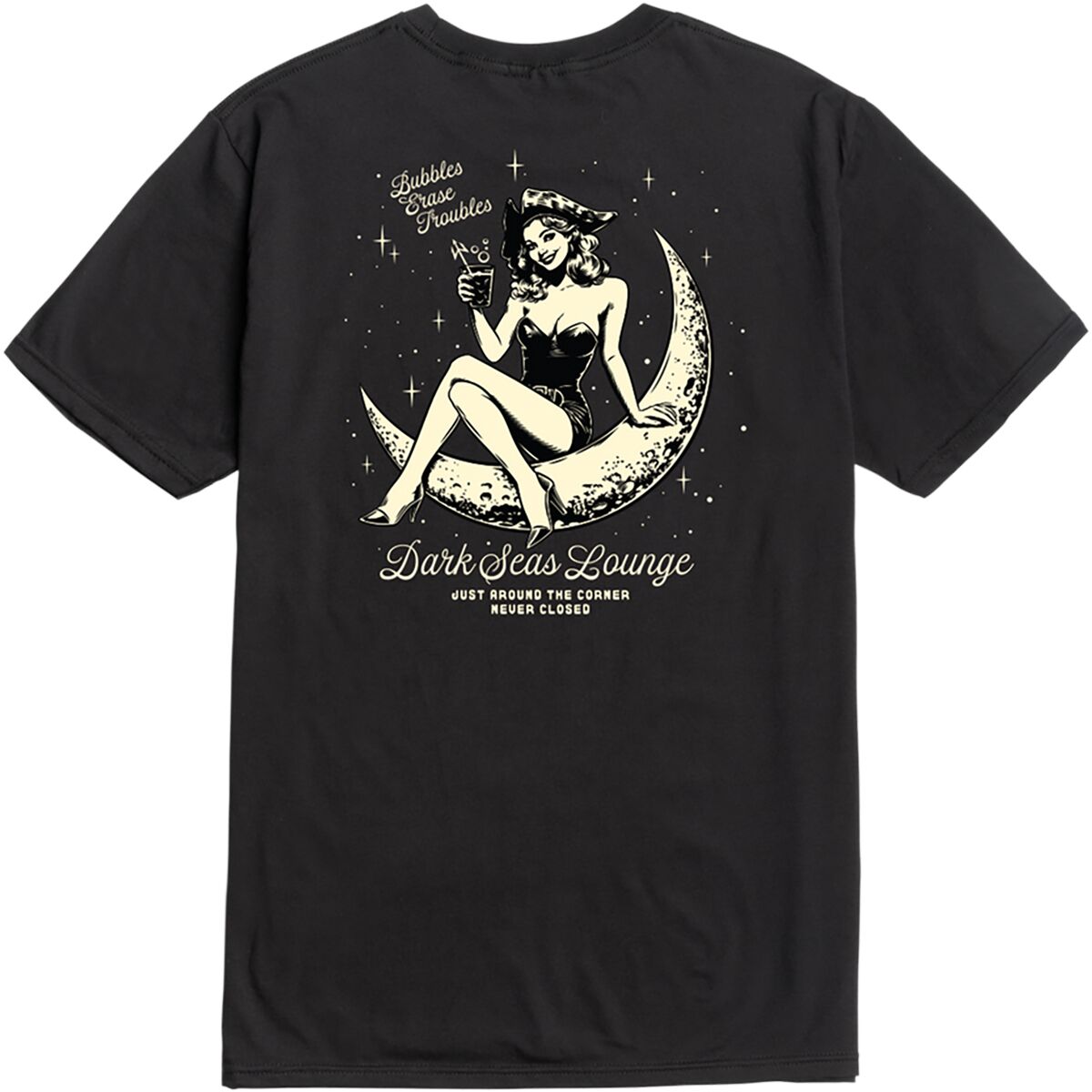 Image of Dark Seas Moon Maiden T-Shirt - Men's Black, XL