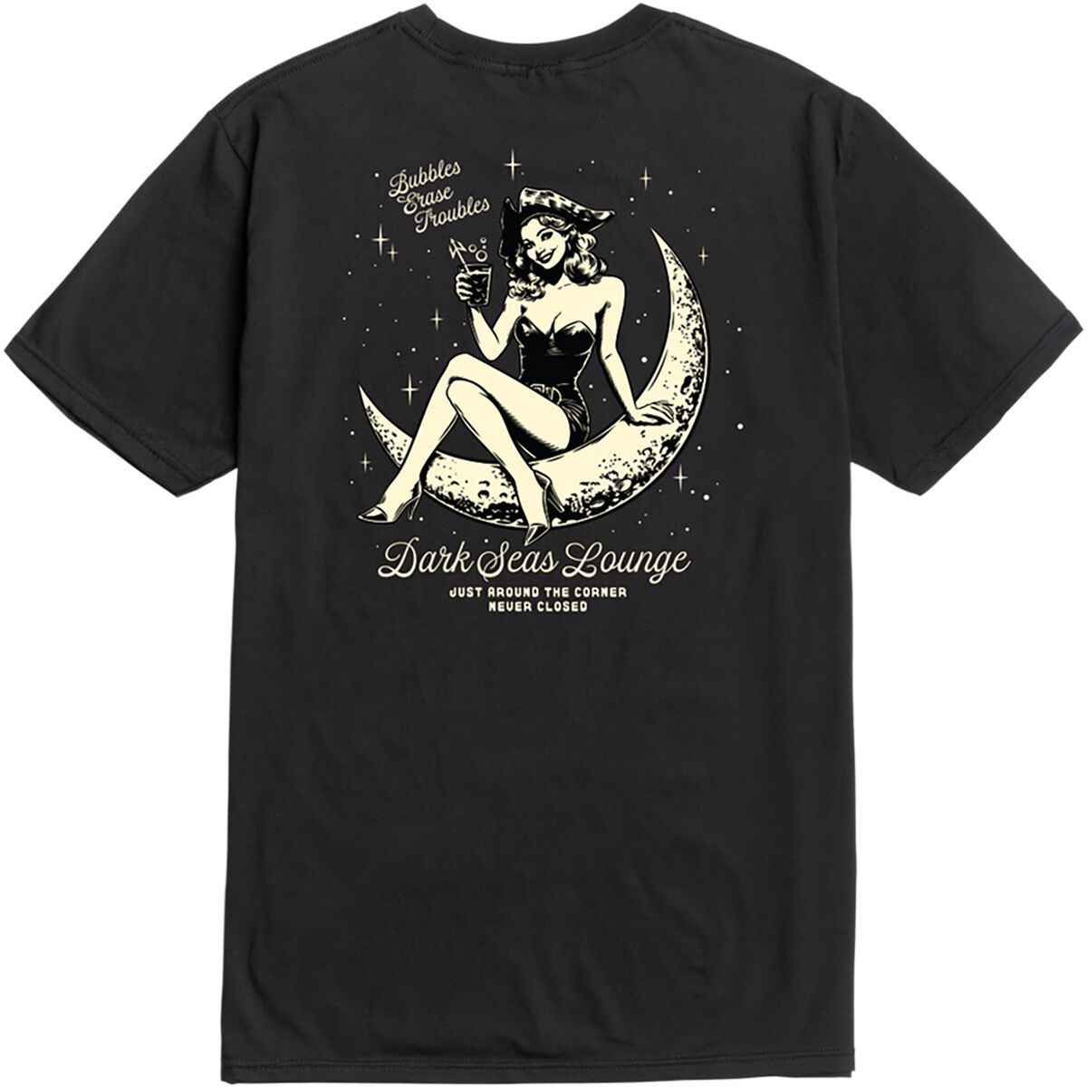 Image of Dark Seas Moon Maiden T-Shirt - Men's Black, L