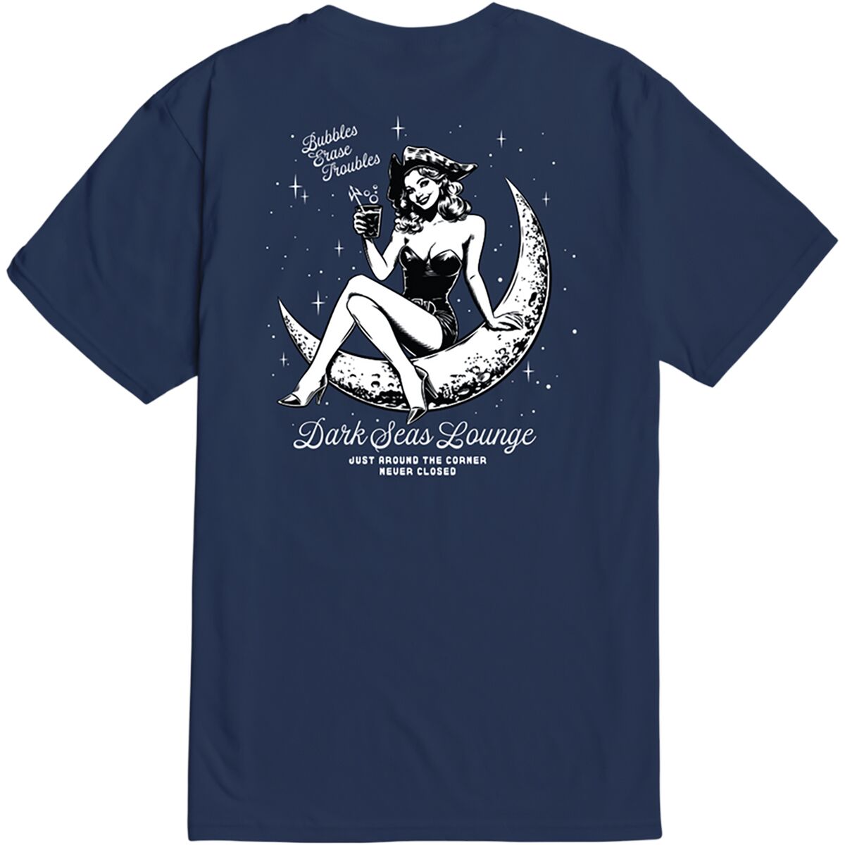 Image of Dark Seas Moon Maiden T-Shirt - Men's Navy, S