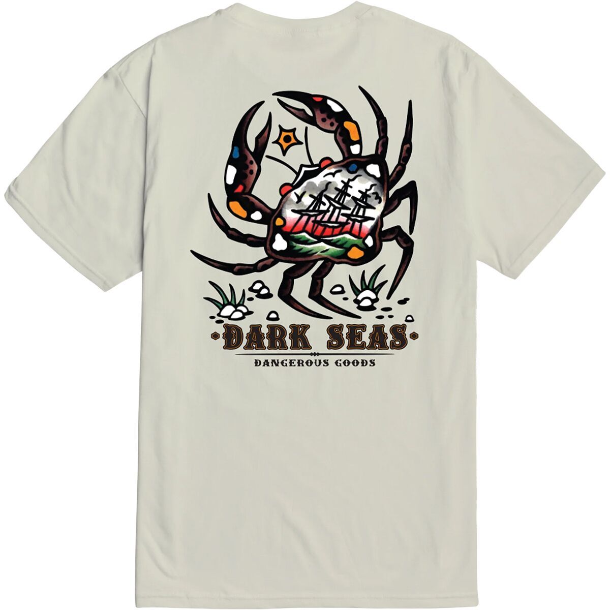 Image of Dark Seas Crab King T-Shirt - Men's Cream, XXL