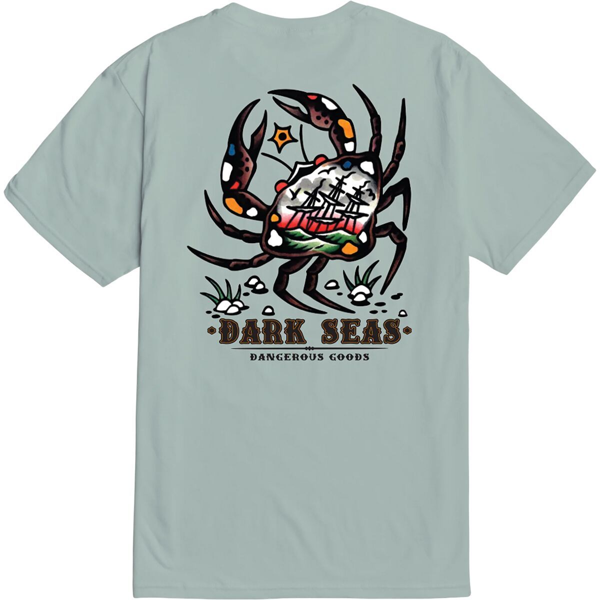 Image of Dark Seas Crab King T-Shirt - Men's Dusty Blue, S