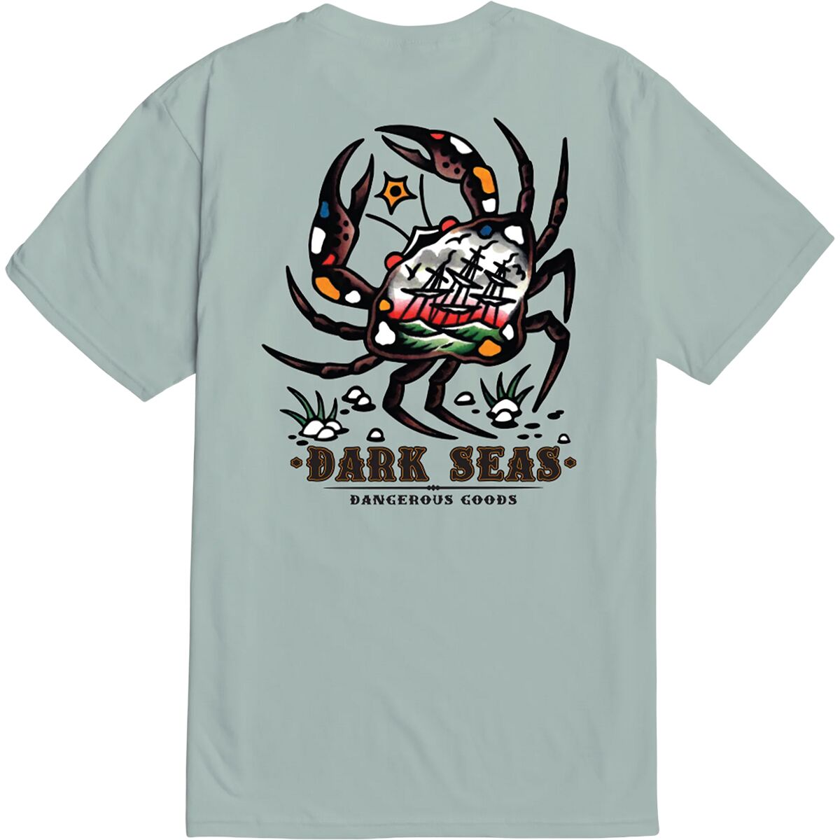 Image of Dark Seas Crab King T-Shirt - Men's Dusty Blue, S