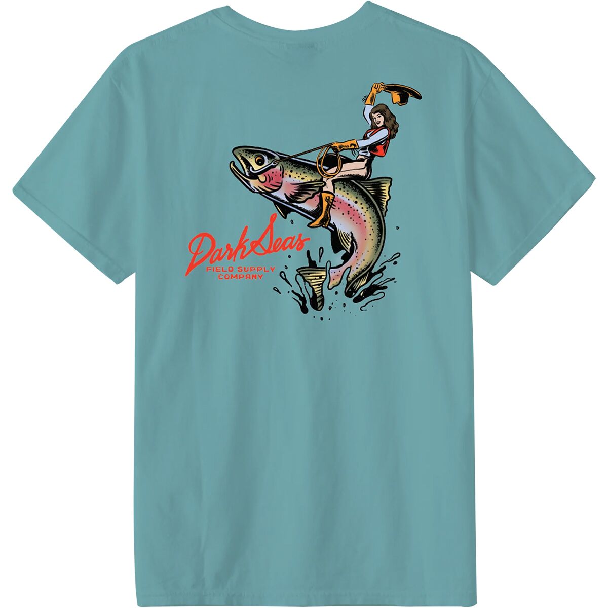 Image of Dark Seas Rainbow Rider T-Shirt - Men's Aqua, M