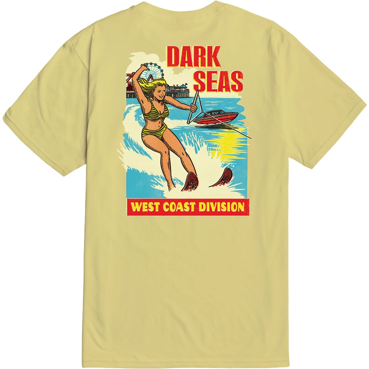 Image of Dark Seas West Coast Water Decal T-Shirt - Men's Butter, L