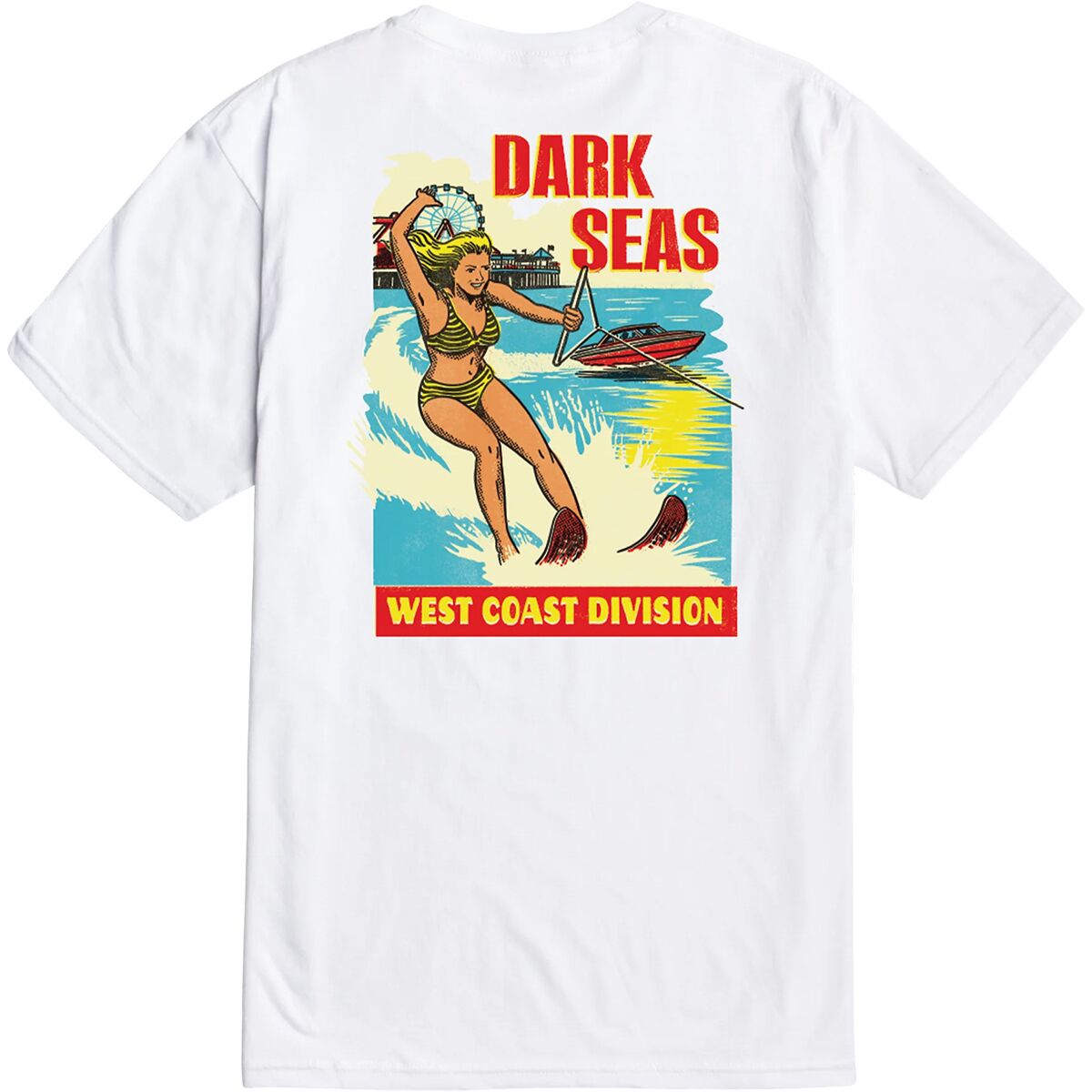 Image of Dark Seas West Coast Water Decal T-Shirt - Men's White, M