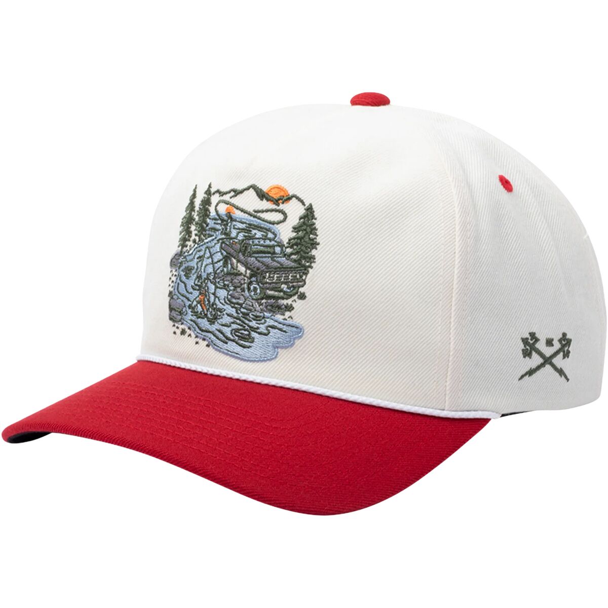 Image of Dark Seas Off Road Hat Off-White/Red, One Size