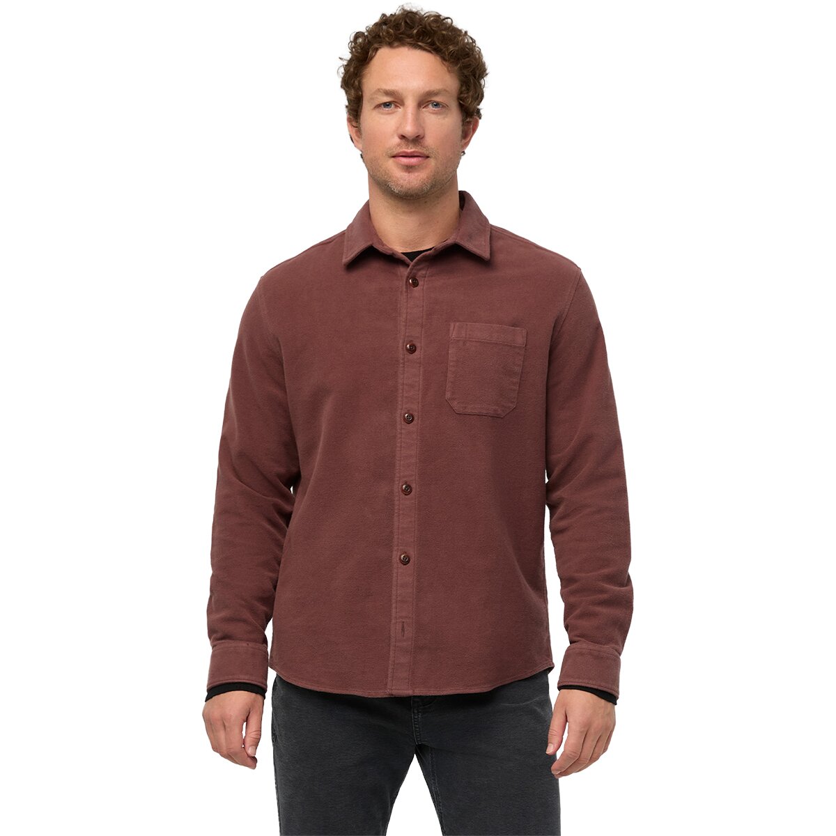 Image of DU/ER No Sweat Moleskin Shirt - Men's Chestnut, XL