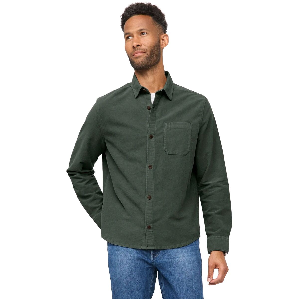 Image of DU/ER No Sweat Moleskin Shirt - Men's Peat, XL