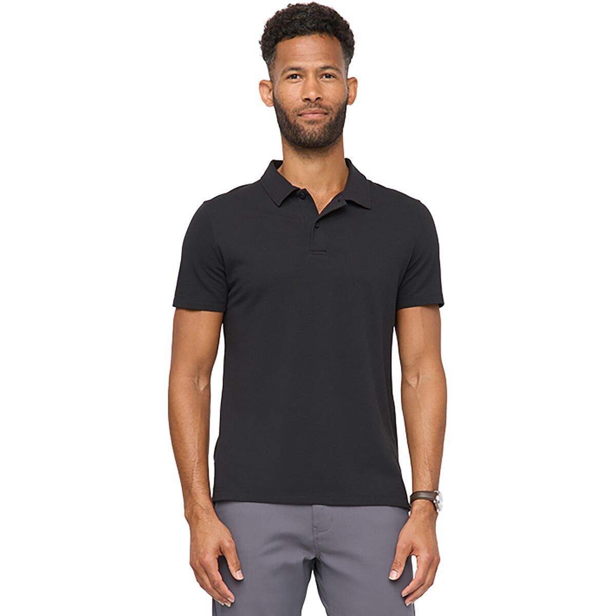 Image of DU/ER Performance Air Flow Pique Polo - Men's Black, S