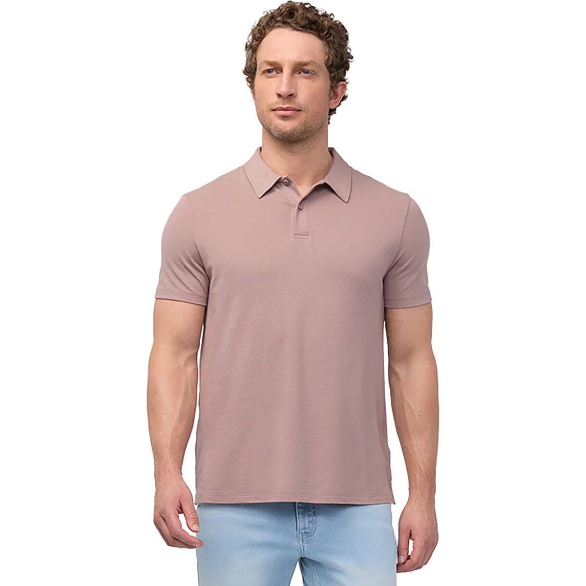 Image of DU/ER Performance Air Flow Pique Polo - Men's Hazy Mauve, L