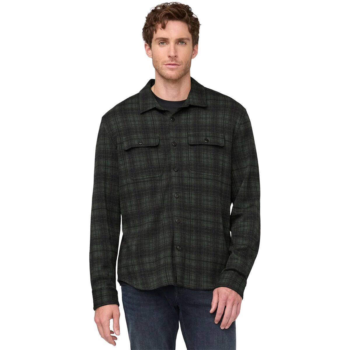 Image of DU/ER Performance Flannel Button-Down Shirt - Men's Heather Pest Plaid, XL