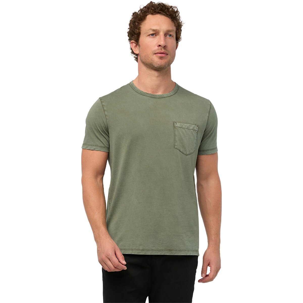 DU/ER DU/ER PurePima Vintage Pocket T-Shirt - Men's Washed Kelp, S