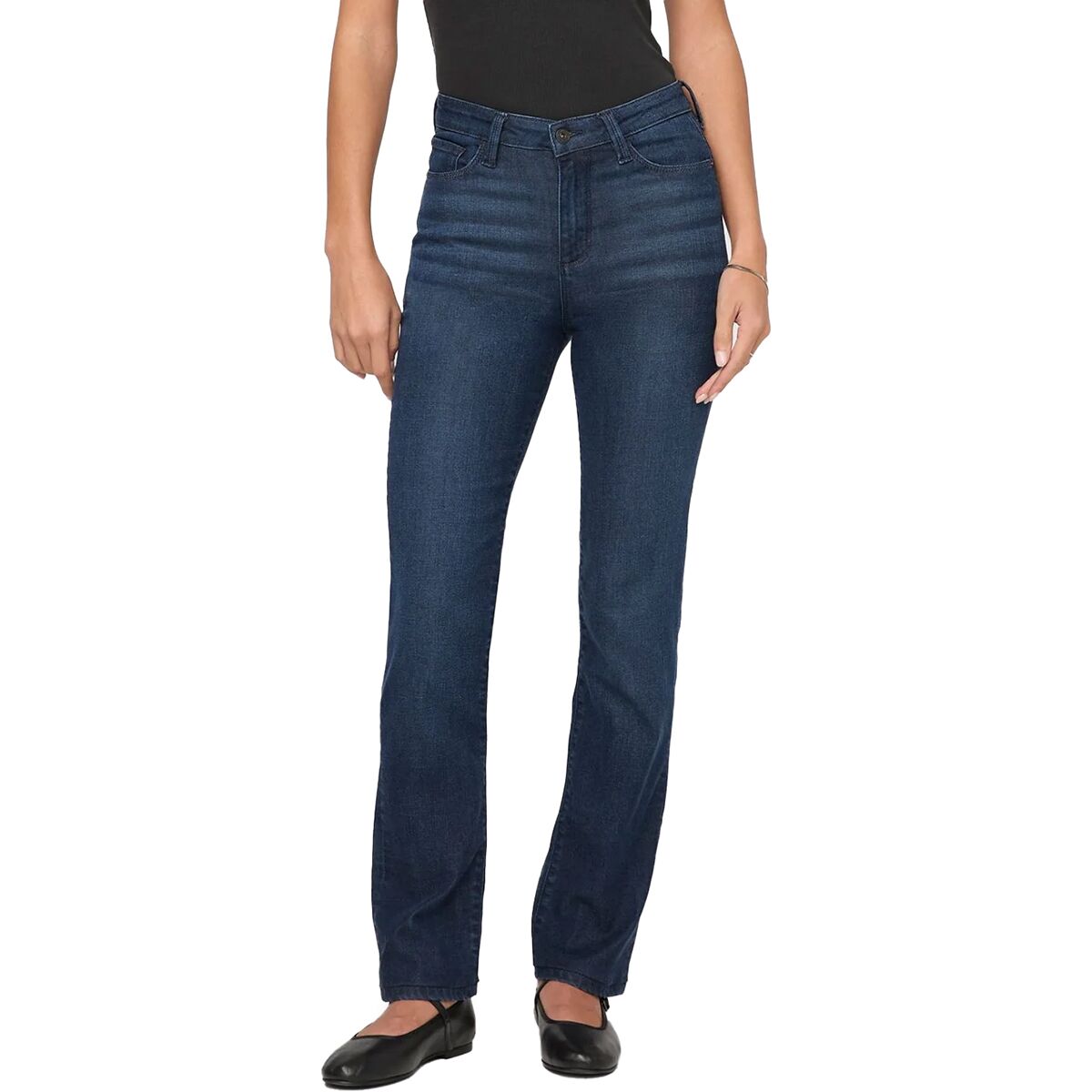 Image of DU/ER No Sweat Denim High Rise Slim Straight Pant - Women's Worn Rinse, 27x31