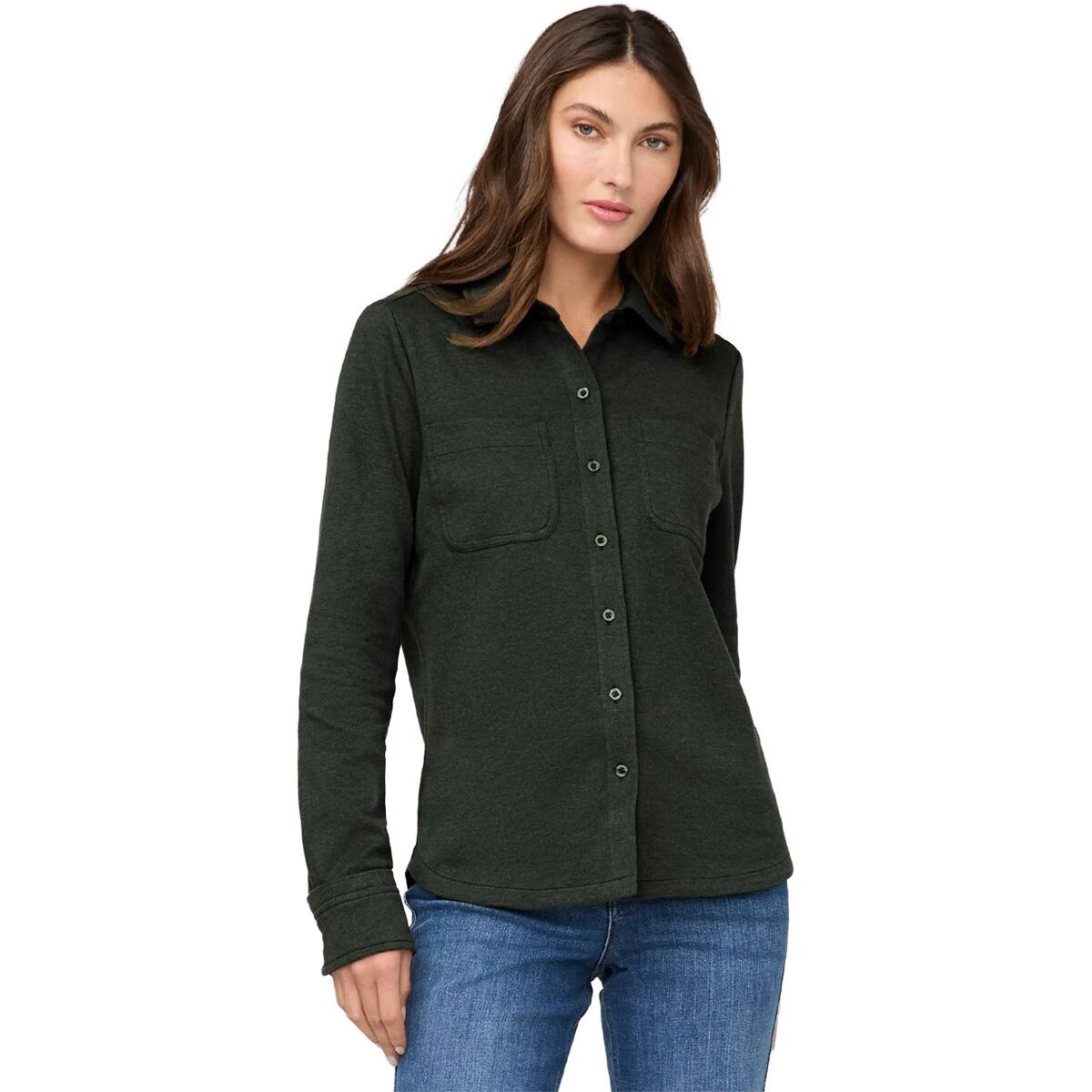 Image of DU/ER Performance Button Down Flannel - Women's Heather Peat, S