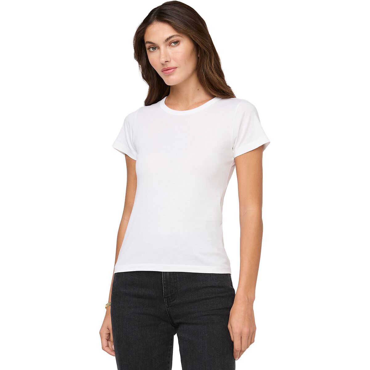 Image of DU/ER PurePima Slim Crew Top - Women's White, M