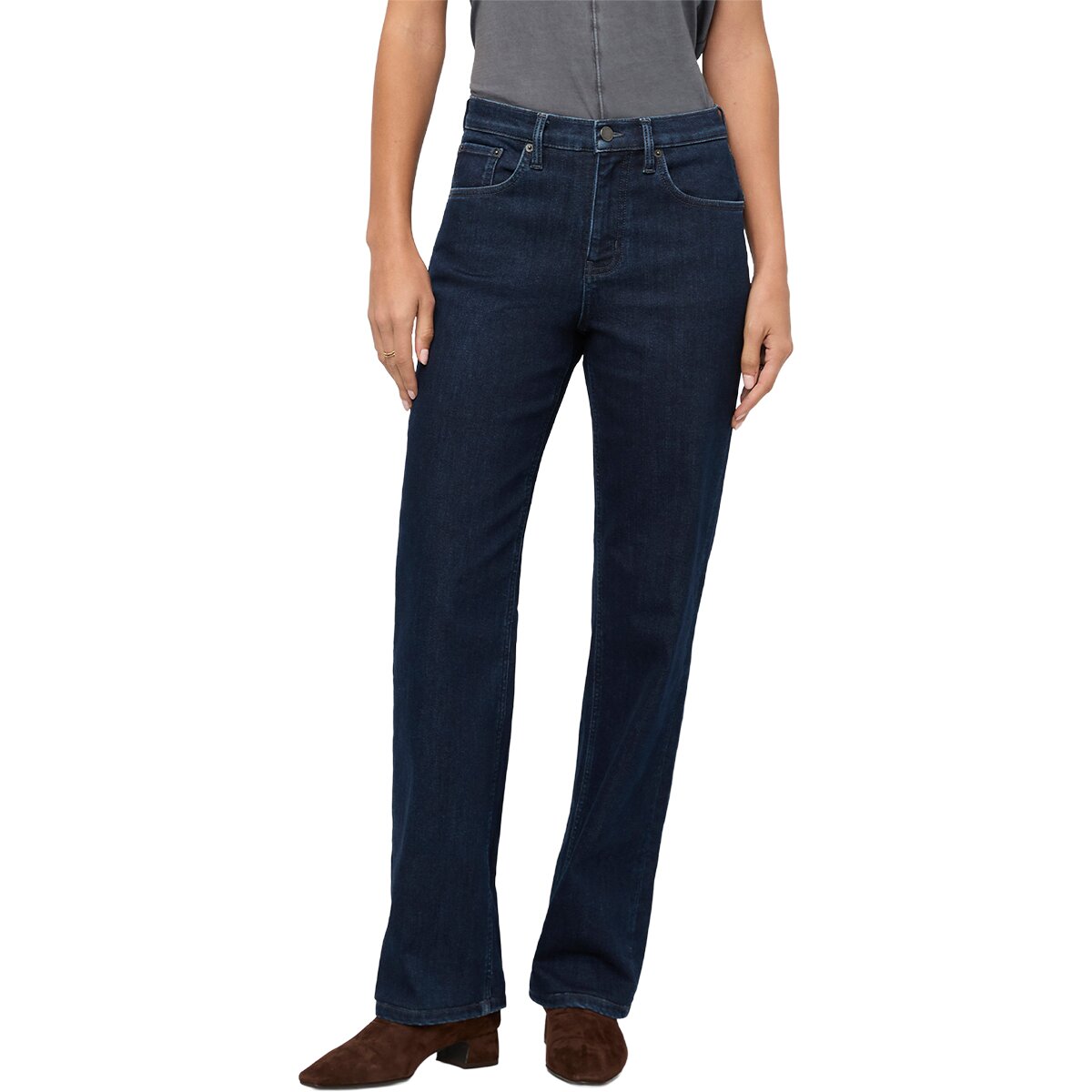 Image of DU/ER Tech Fleece Denim High Rise Straight Pant - Women's Galaxy Rinse, 31x30