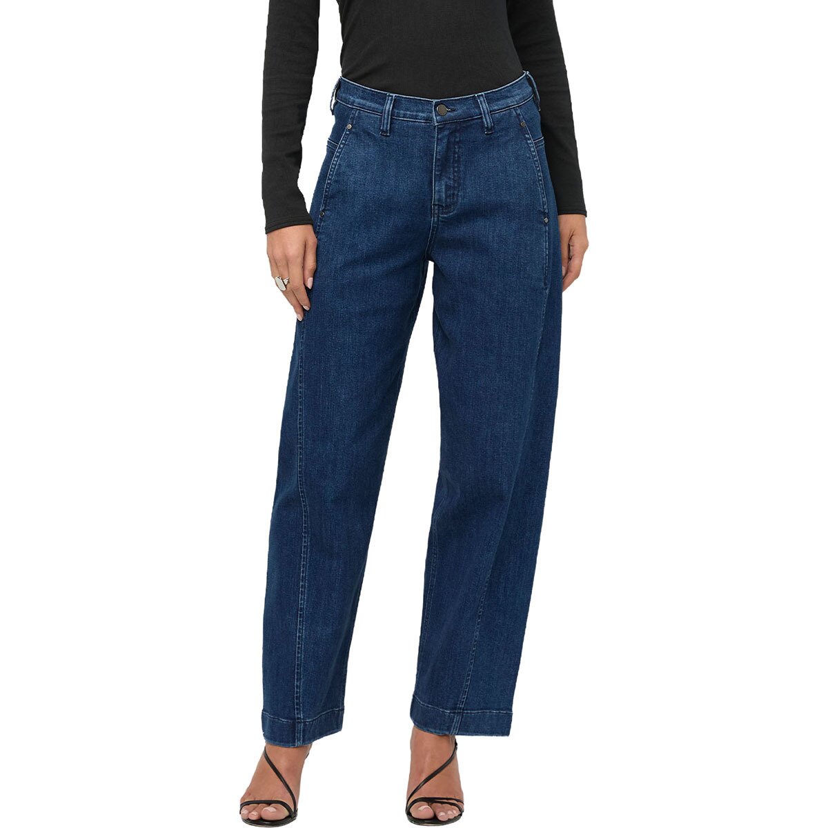 Image of DU/ER Performance Denim + High Rise Barrel Pant - Women's Dark Stone, 25x30