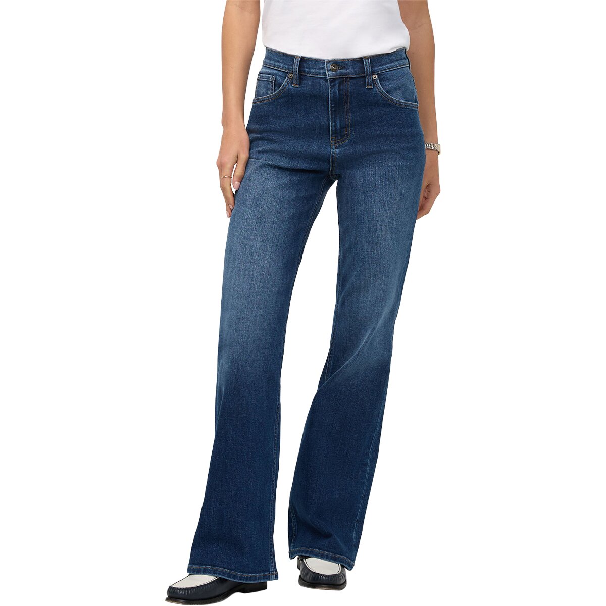 DU/ER DU/ER Performance Denim + High Rise Wide Leg Pant - Women's Night Harbour, 30x30