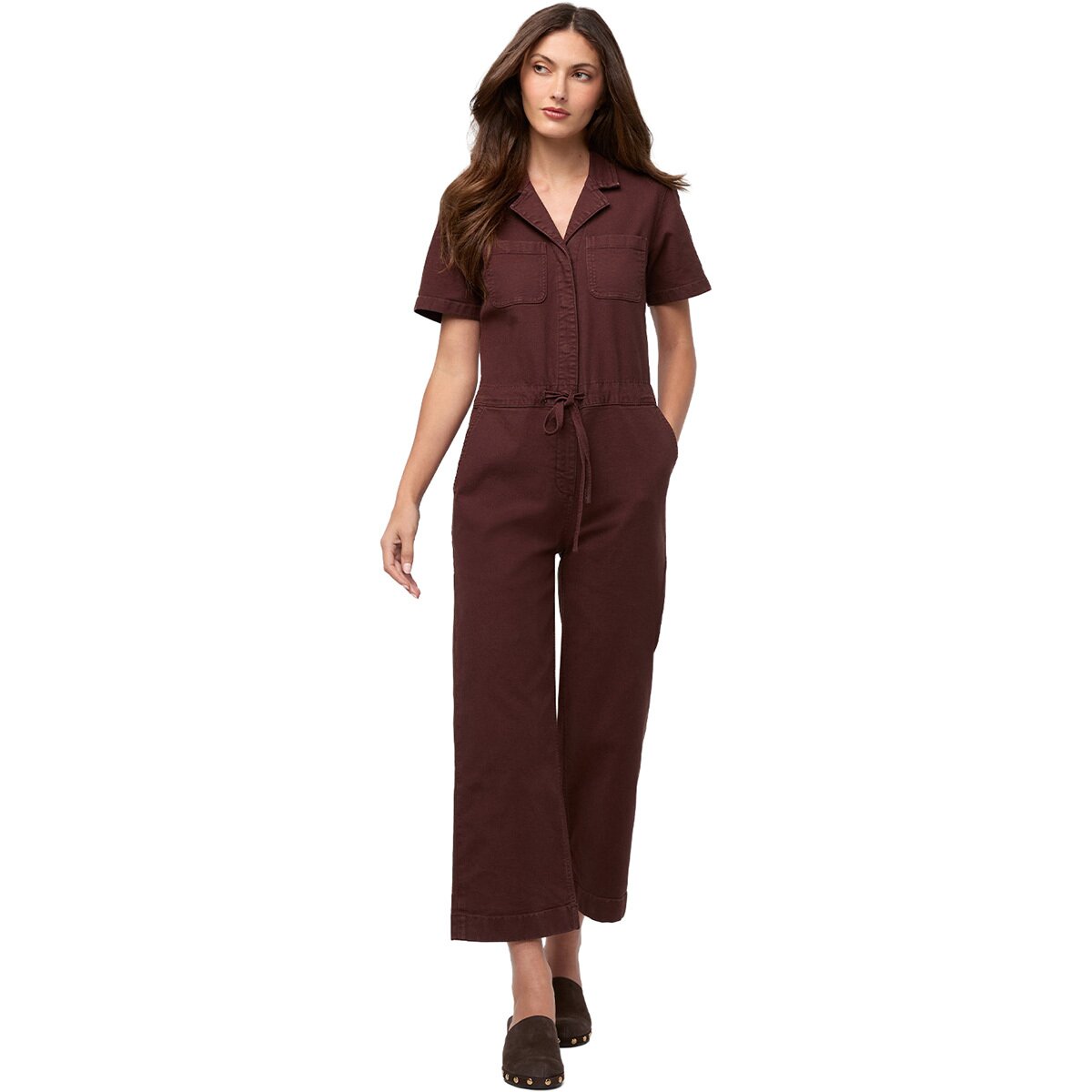 Image of DU/ER Stretch Canvas Girlfriend Jumpsuit - Women's Garment Dye Espresso, M