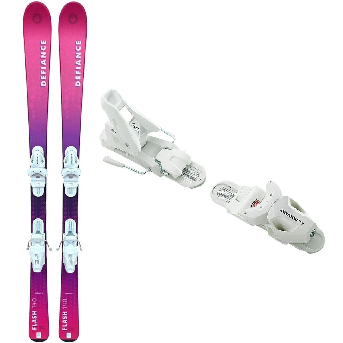 Image of Defiance Flash Jrs Ski + EL 7.5 GW Binding 2025 White/Pink, 140cm