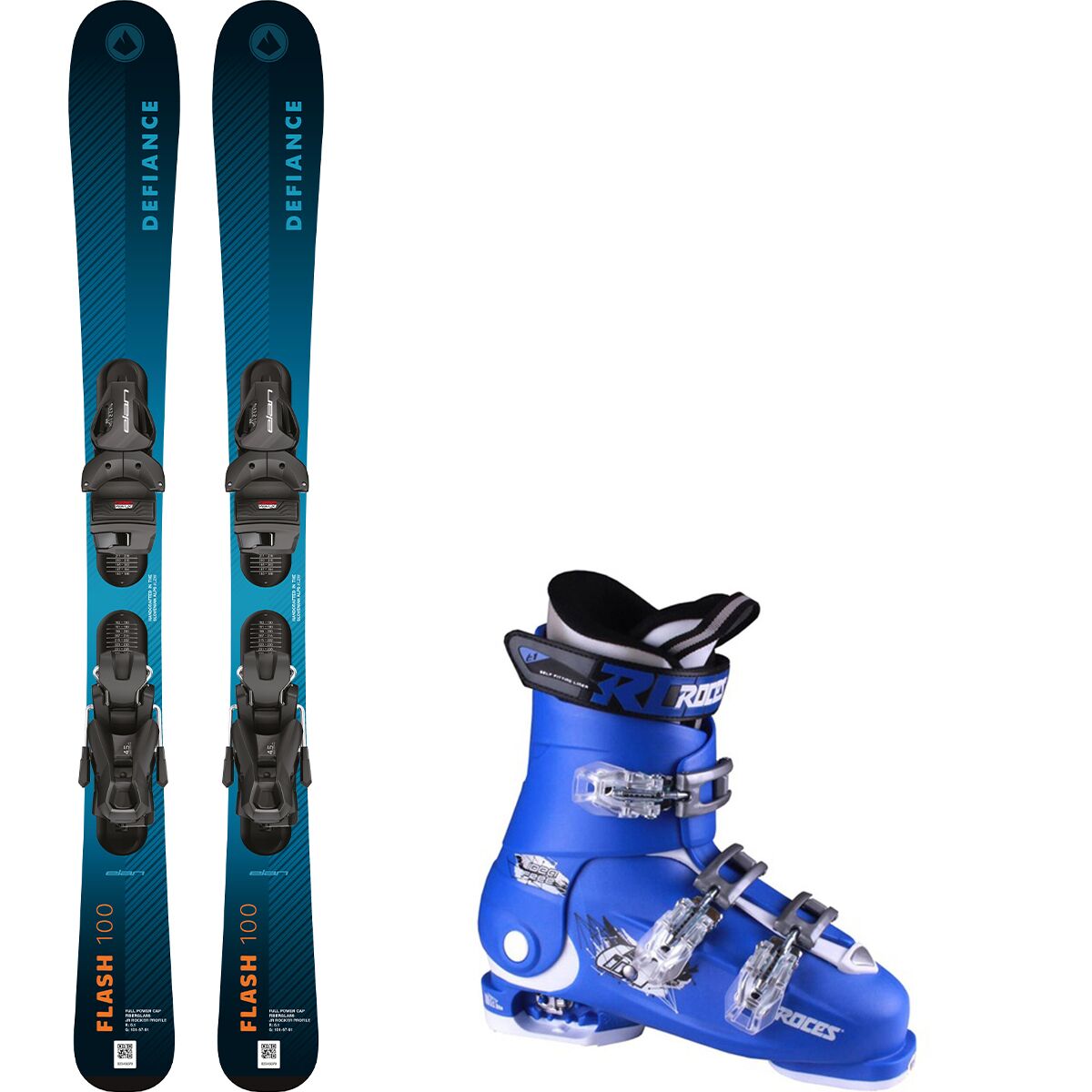 Image of Defiance Flash Blue 140cm Ski Package + Roces Adj Ski Boot - 2027 140cm, 22.5-25.5