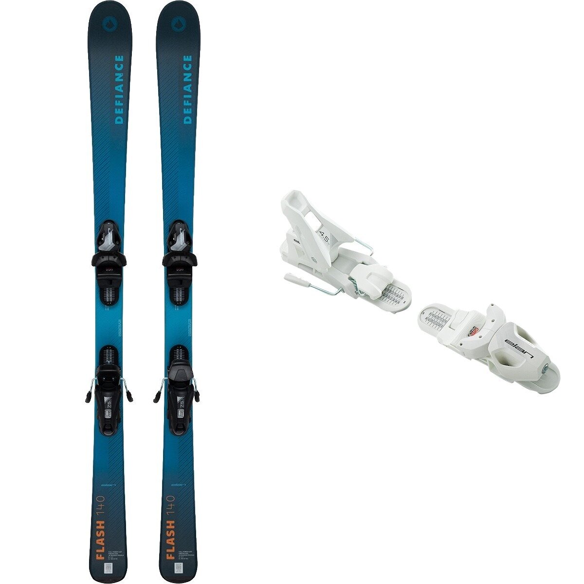 Image of Defiance Flash Jrs Ski + EL 7.5 GW Binding - 2027 Blu/Wht, 140cm/OS